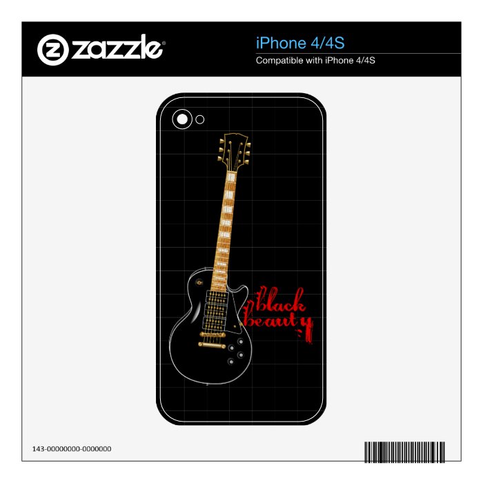 Black Beauty Grunge Electric Guitar Skin For The iPhone 4