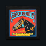Black Beauty Horse on Red Background Gift Box<br><div class="desc">This vintage crate label of a black horse on a red background will please any vintage art lover. The colors are very vivid and sharp. Choose this artprint on your product today.</div>