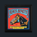 Black Beauty Horse on Red Background Gift Box<br><div class="desc">This vintage crate label of a black horse on a red background will please any vintage art lover. The colors are very vivid and sharp. Choose this artprint on your product today.</div>