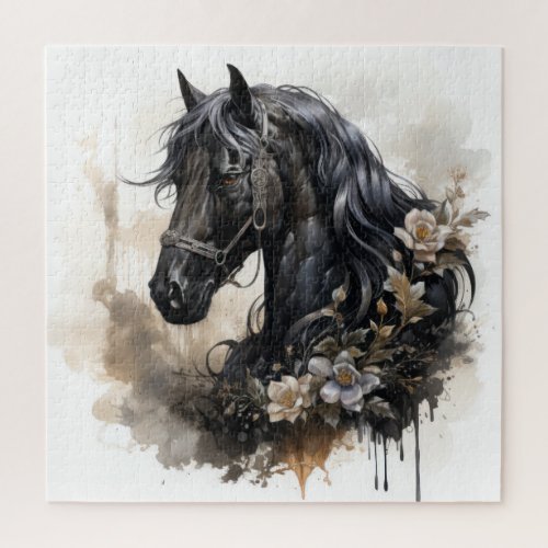 Black beauty horse portrait jigsaw puzzle