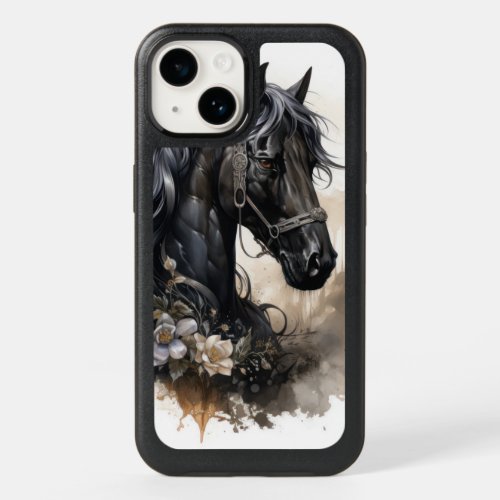 Black beauty horse portrait OtterBox iPhone 14 case