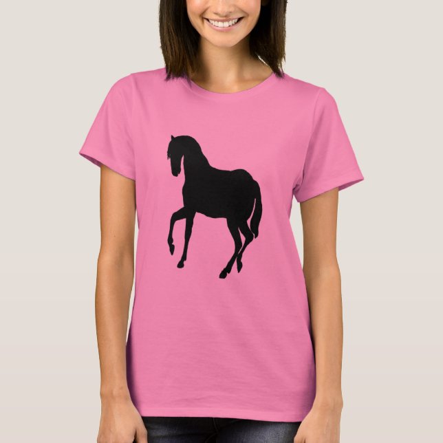 Black Beauty Horse Pretty in Pink Ladies LSleeve T-Shirt (Front)