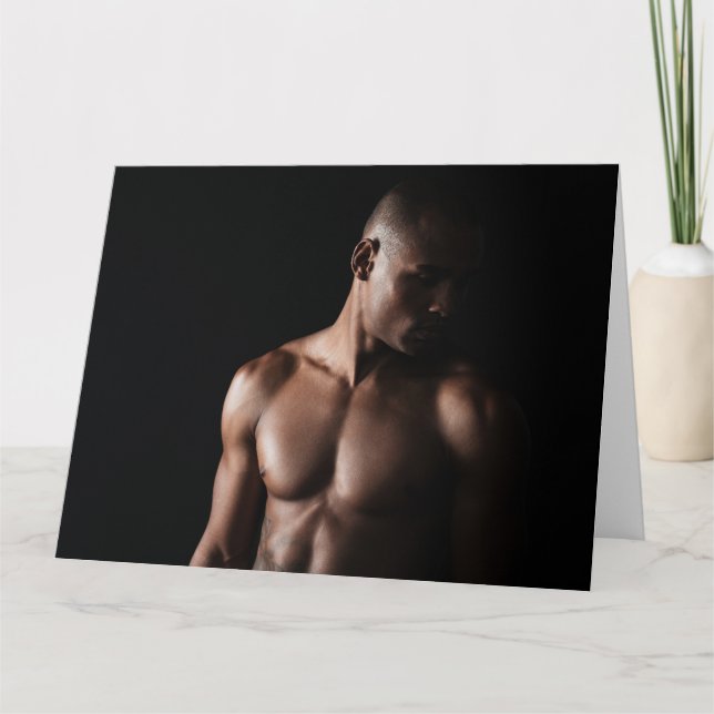 Black Beauty Hot Guy Greetings Card (Front)