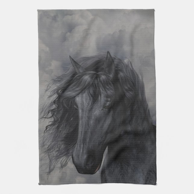 Black Beauty Kitchen Towel (Vertical)