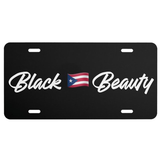 Black 🇵🇷 Beauty License Plates (Front)