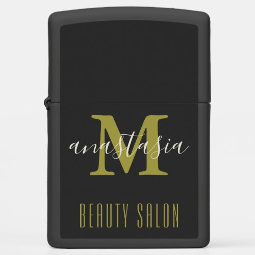 Black Beauty Salon by Anastasia Monogram Zippo Lighter