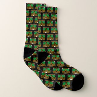 Black Beaver Doodle Face Socks