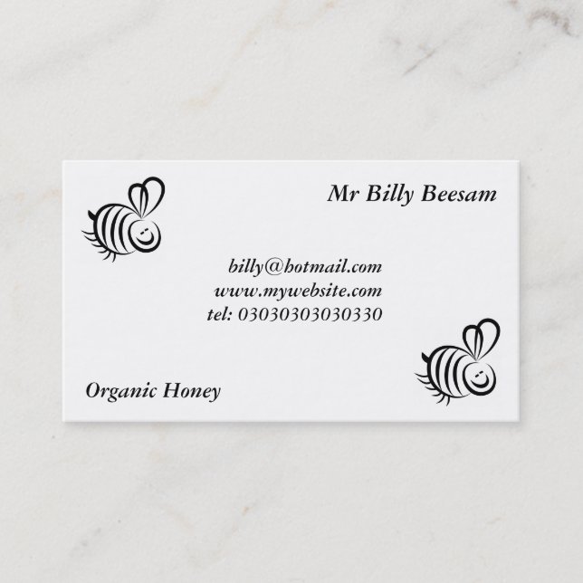 Black Bee Business Card (Front)