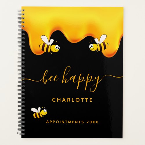Black bee happy bumble bees sweet honey 2022 planner