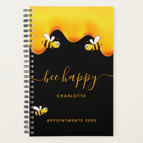 Black bee happy bumble bees sweet honey 2022 planner