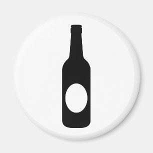 Black Beer Bottle Magnet