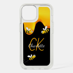 Black bees honey dripping monogram iPhone 15 case
