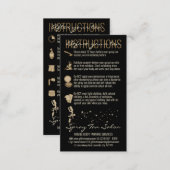 Black Before After Care Instruction Spray Tan Business Card (Front/Back)