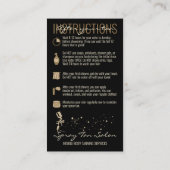 Black Before After Care Instruction Spray Tan Business Card (Back)