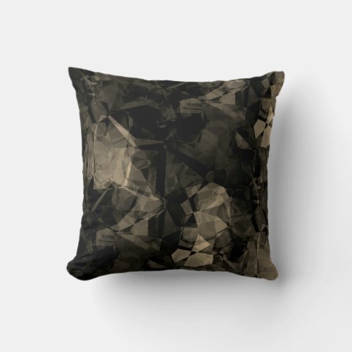 Black  Beige Abstract Color Block Design Throw Pillow