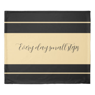 Black & Beige broad striped Duvet Cover