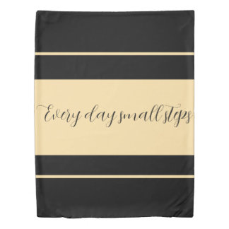 Black & Beige broad striped Duvet Cover