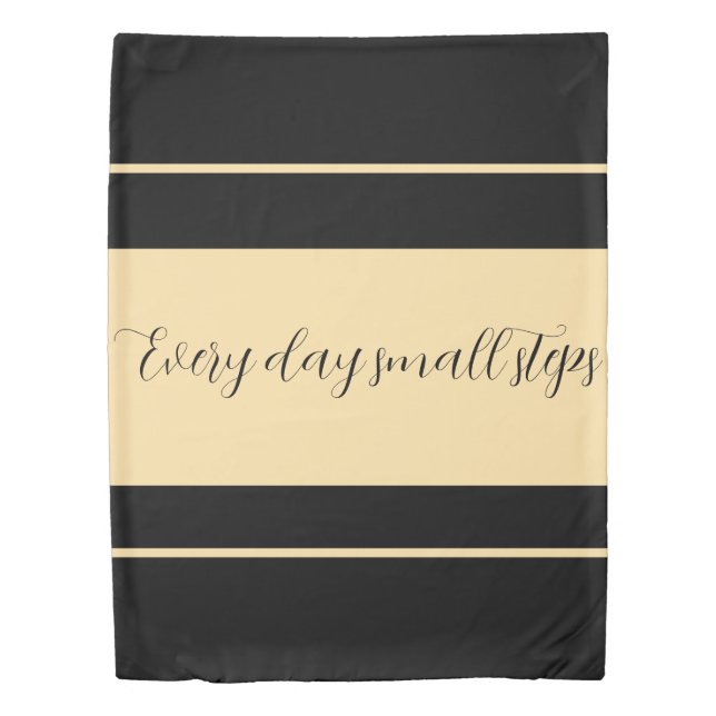 Black & Beige broad striped Duvet Cover (Front)
