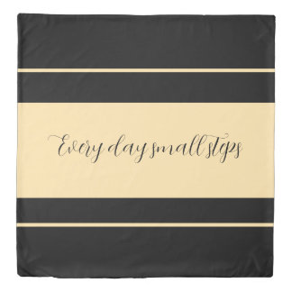 Black & Beige broad striped Duvet Cover