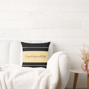 Black & Beige broad striped Throw Pillow