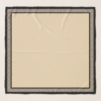 Black Beige Geometric Border Islamic Scarve Scarf