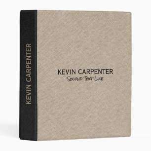 Black & Beige Linen Texture Print Mini Binder