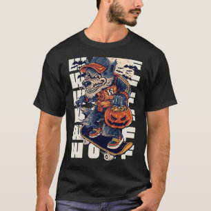 Black Beige Navy Illustrated Werewolf T-Shirt