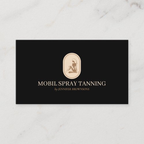 Black Beige Spray Tan Beauty Body Skincare Business Card