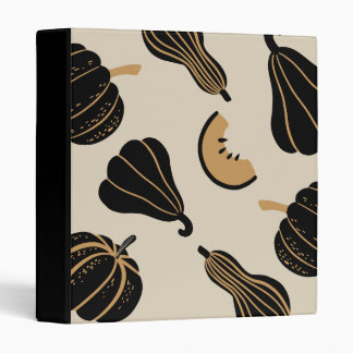 Black Beige Squash Fall Autumn Pattern Binder