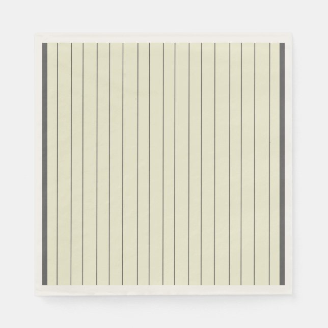 Black Beige Vertical Stripe Pattern Napkins (Front)