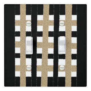 Black / Beige / White Paper Strips Light Switch Cover