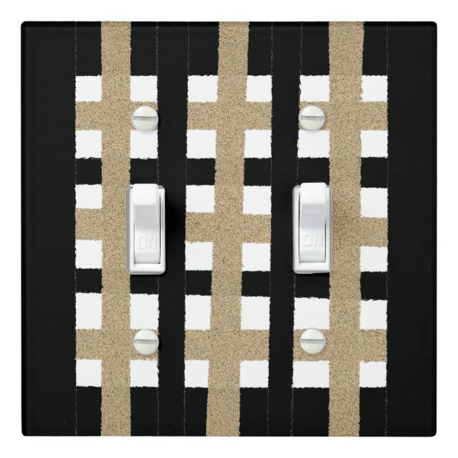 Black / Beige / White Paper Strips  Light Switch Cover (In Situ)