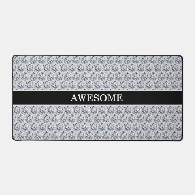 Black Belt and Light Gray Diamond Pattern  Desk Mat (Front)