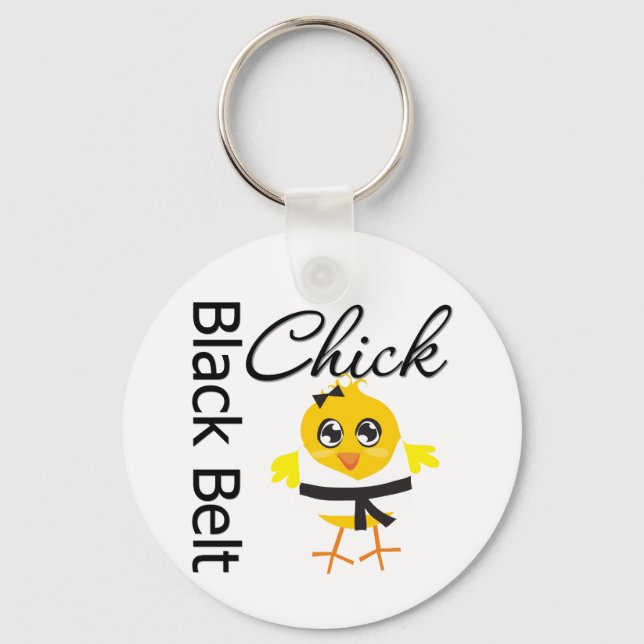 Black Belt Chick Keychain (Front)