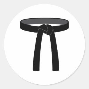 Black Belt Classic Round Sticker