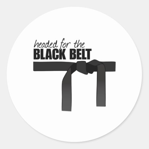 Black Belt Classic Round Sticker