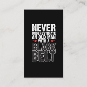 Black Belt Gift Idea - Funny Karate Old Man Business Card