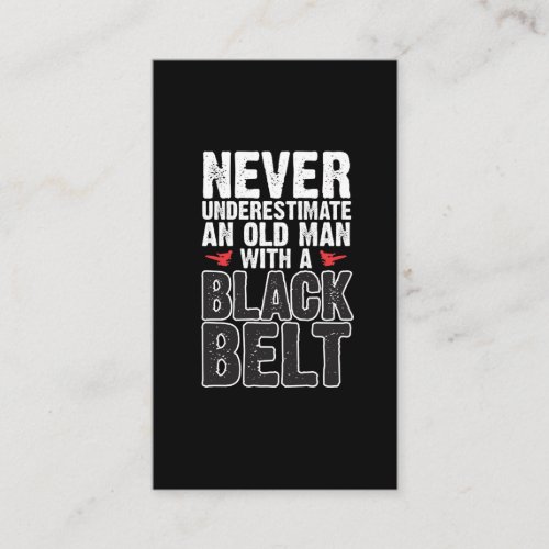 Black Belt Gift Idea _ Funny Karate Old Man Business Card