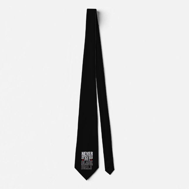 Black Belt Gift Idea - Funny Karate Old Man Neck Tie (Front)