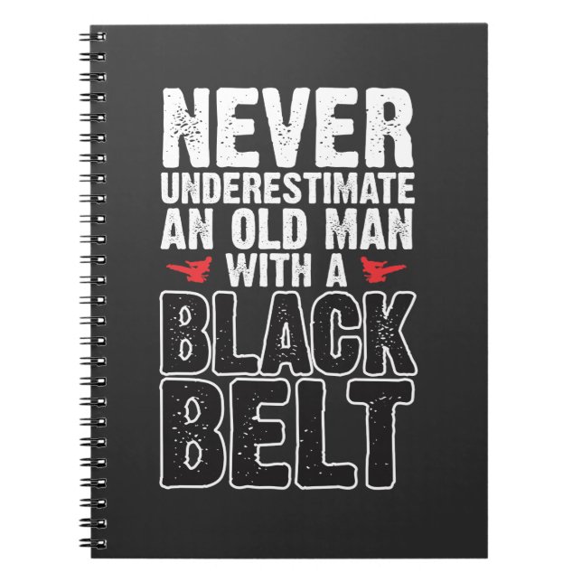 Black Belt Gift Idea - Funny Karate Old Man Notebook (Front)