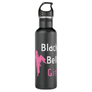 Black Belt Girl Karate Martial Arts Stainless Steel Water Bottle