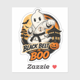 Black Belt in Boo Halloween Karate Sticker