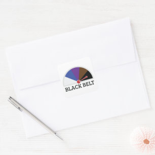 Black Belt Jiu Jitsu Speedometer Square Sticker
