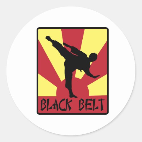 Black Belt Karate Classic Round Sticker