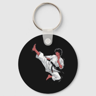Black Belt Karate Fighter  Keychain