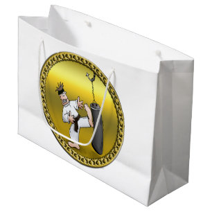 Black belt karate man kicking a black training bag