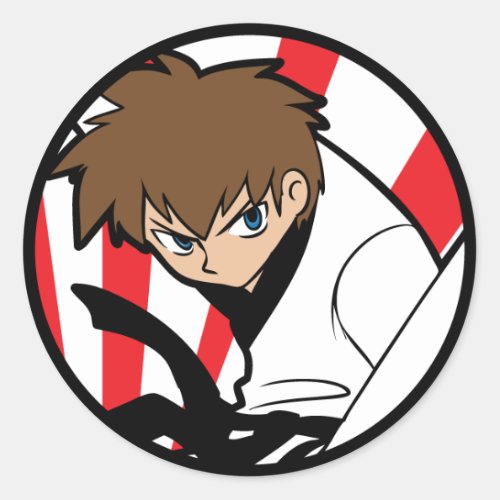 Black Belt Karate  Ninja Brunette Boy Sticker