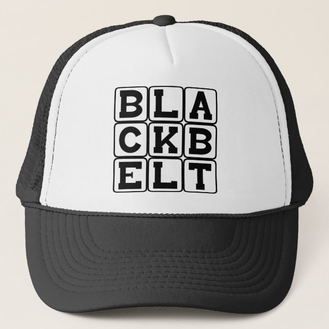 Black Belt, Karate Ranking Trucker Hat (Front)