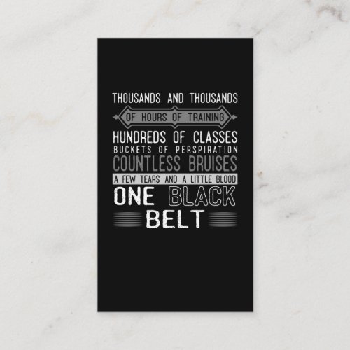 Black Belt Karate Taekwondo Jiu Jitsu Motivation Business Card