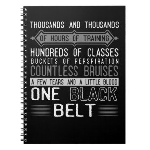 Black Belt Karate Taekwondo Jiu Jitsu Motivation Notebook